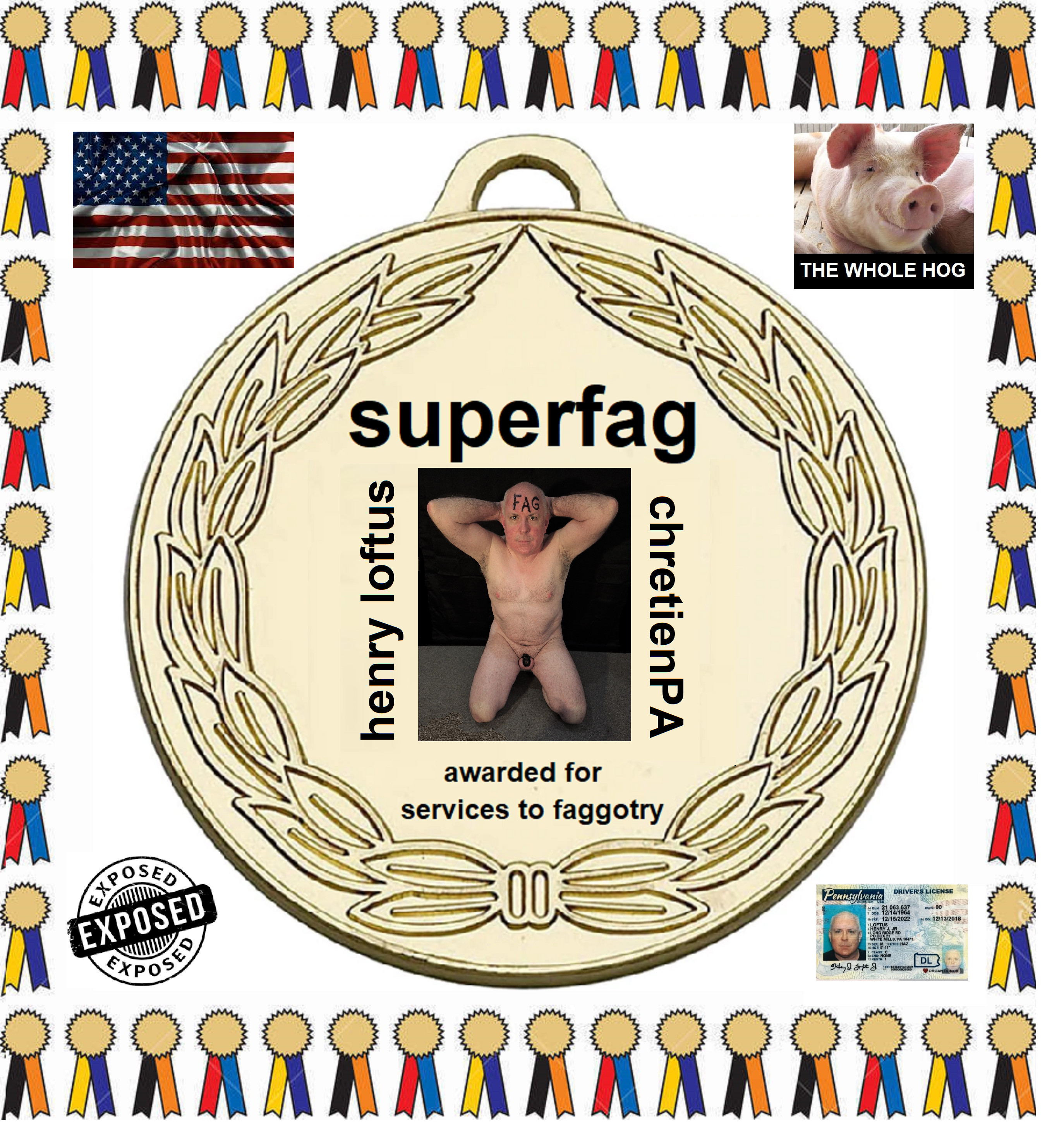 Superfag Henry Loftus exposed naked