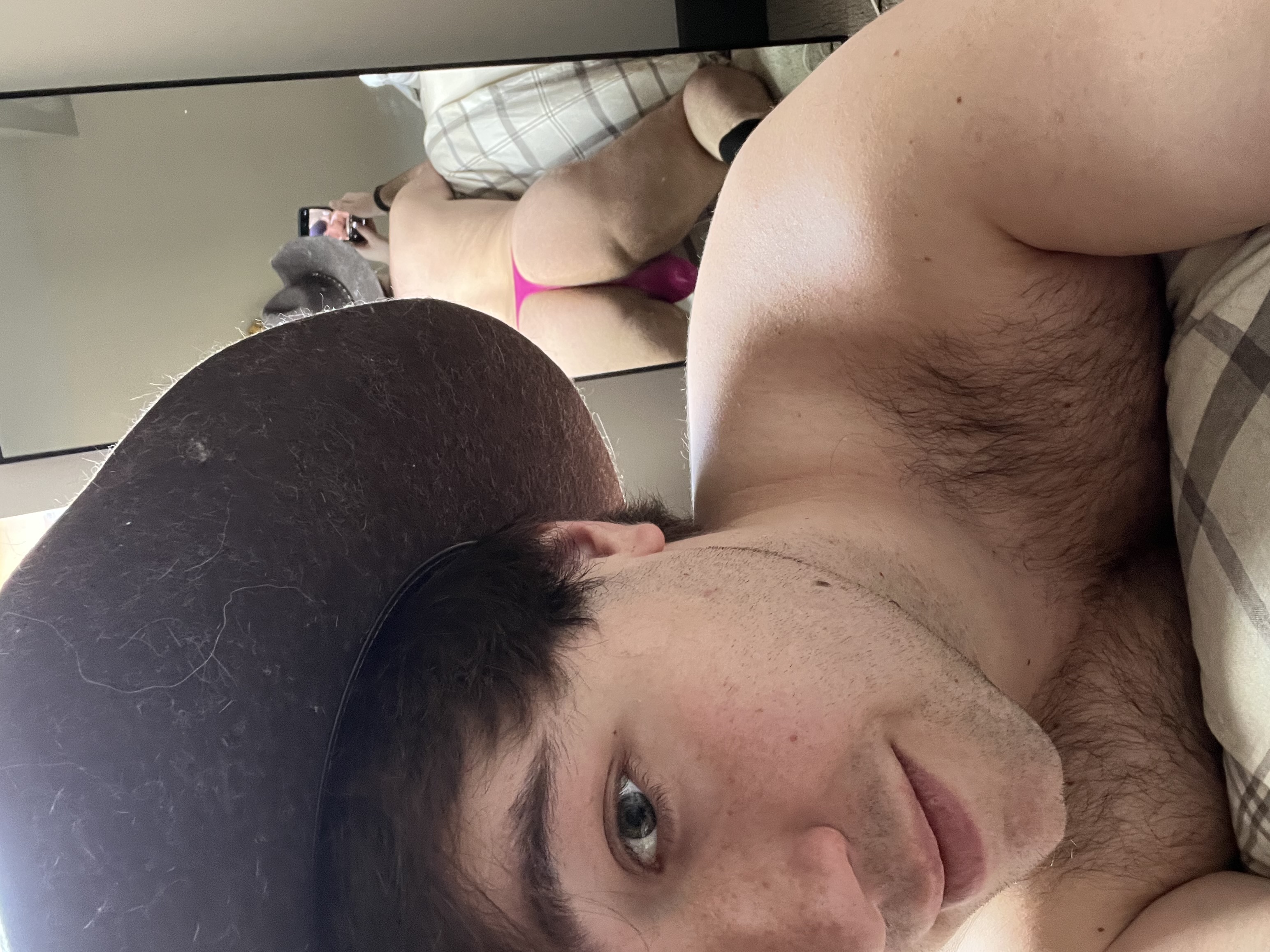 Cowboy Fag ready to ride dick in Pink sissy thong