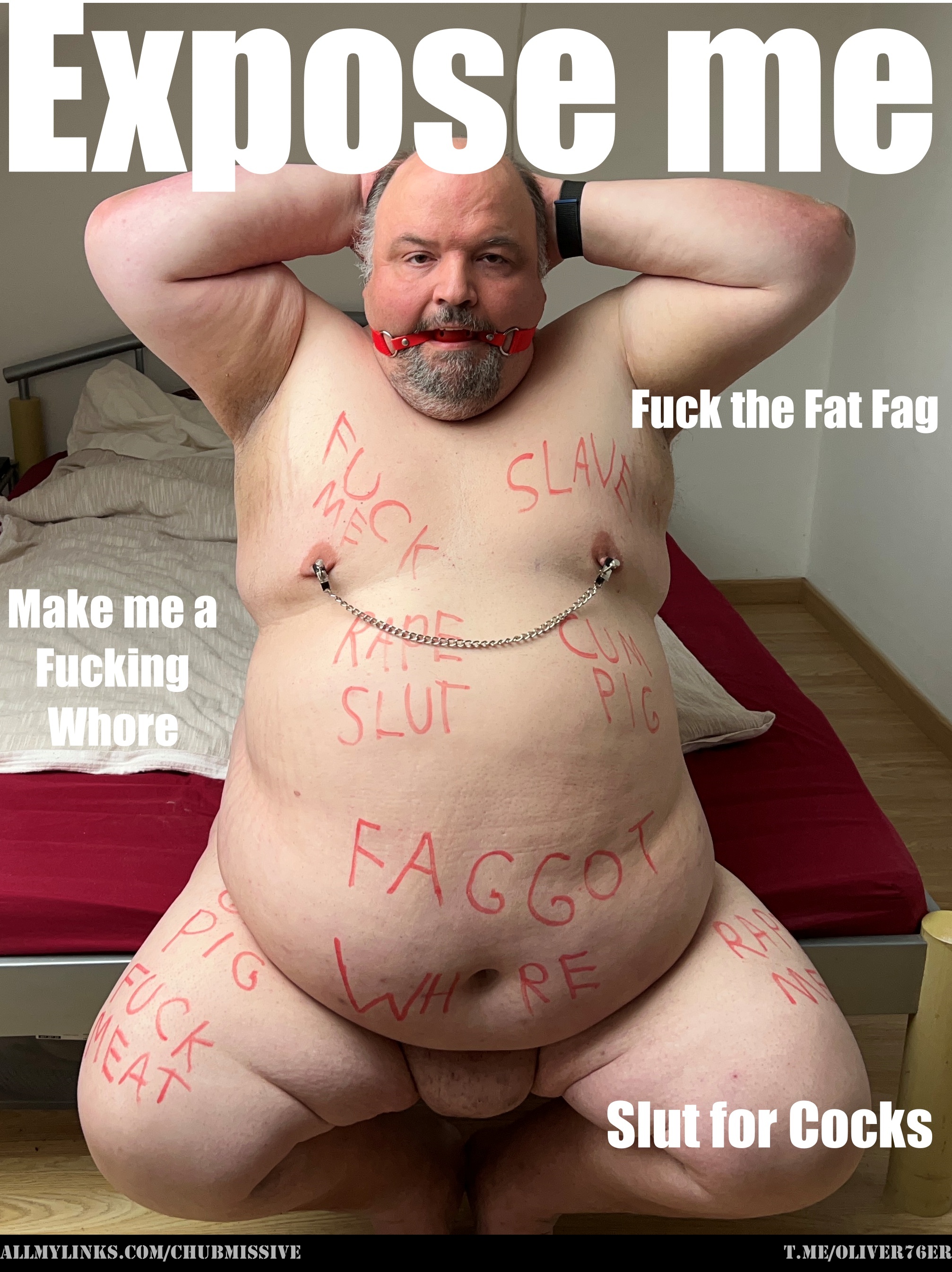 PICunt com Oliver @chubmissive Fat Faggot Webslut exposed 