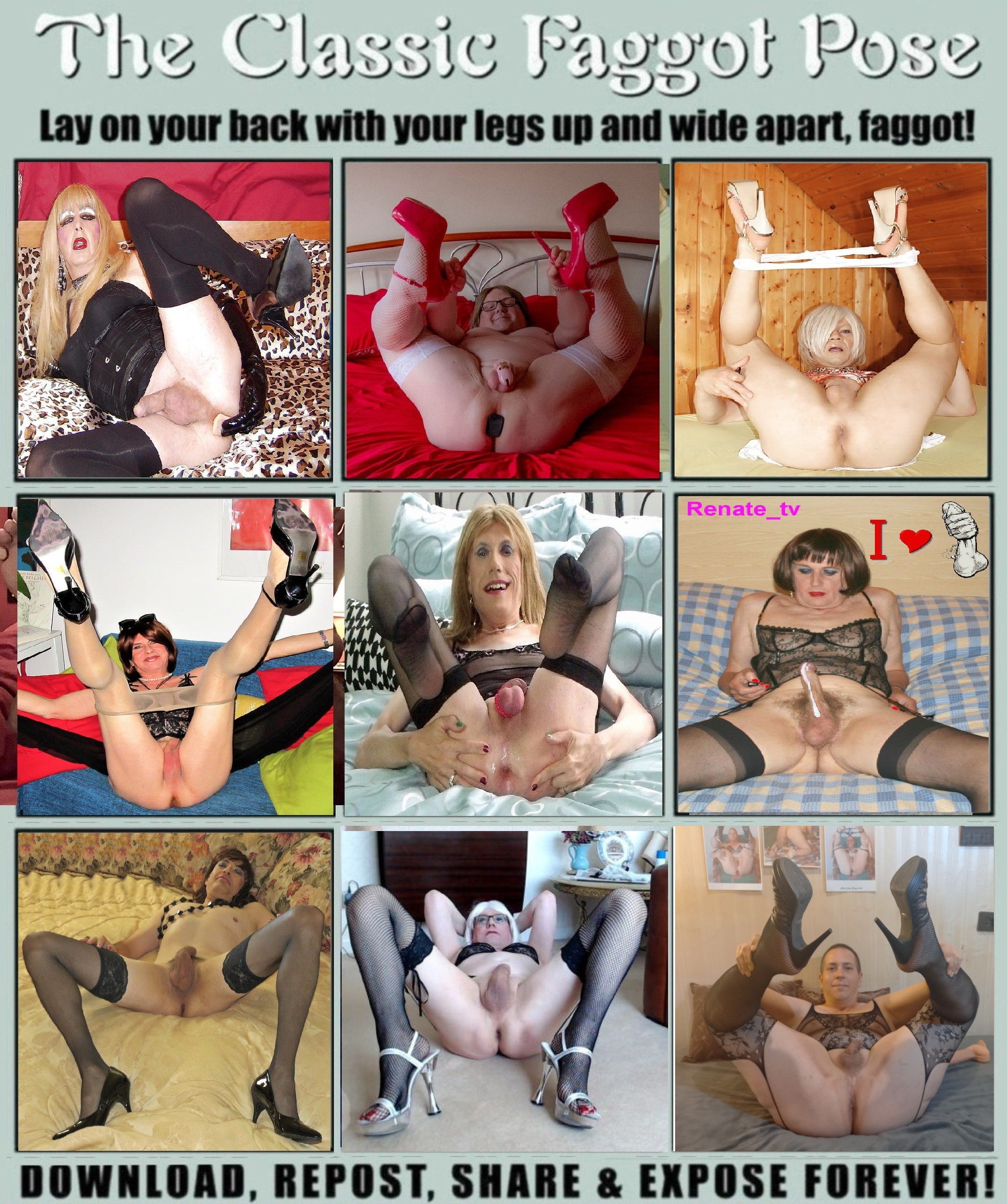 Exposed sissy collage