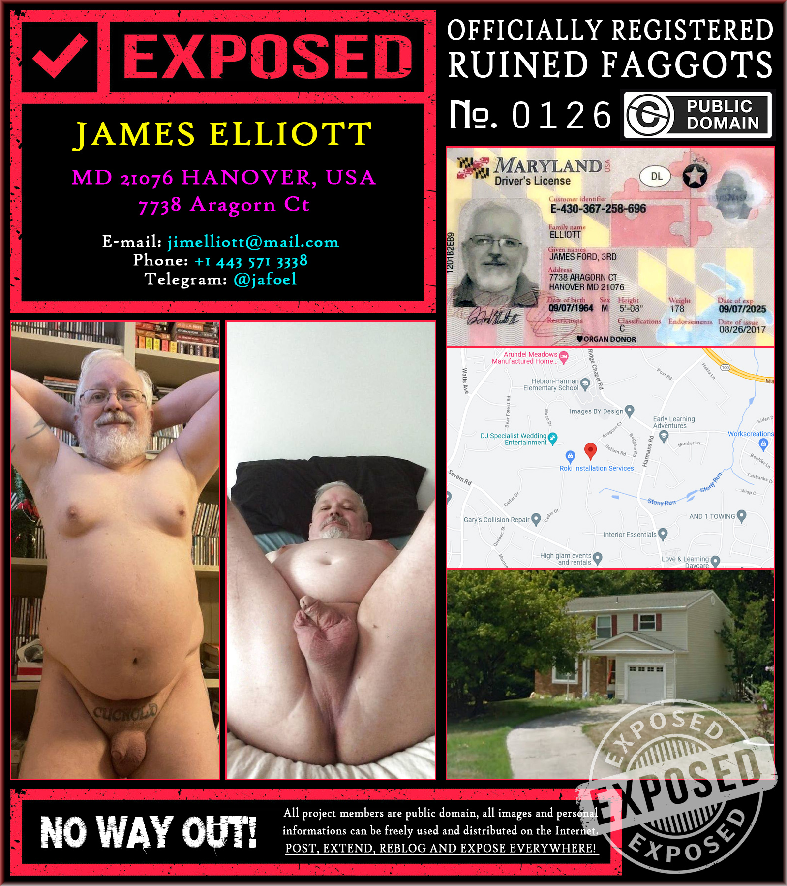 PICunt com James Elliott public domain exposed and ruined faggot  