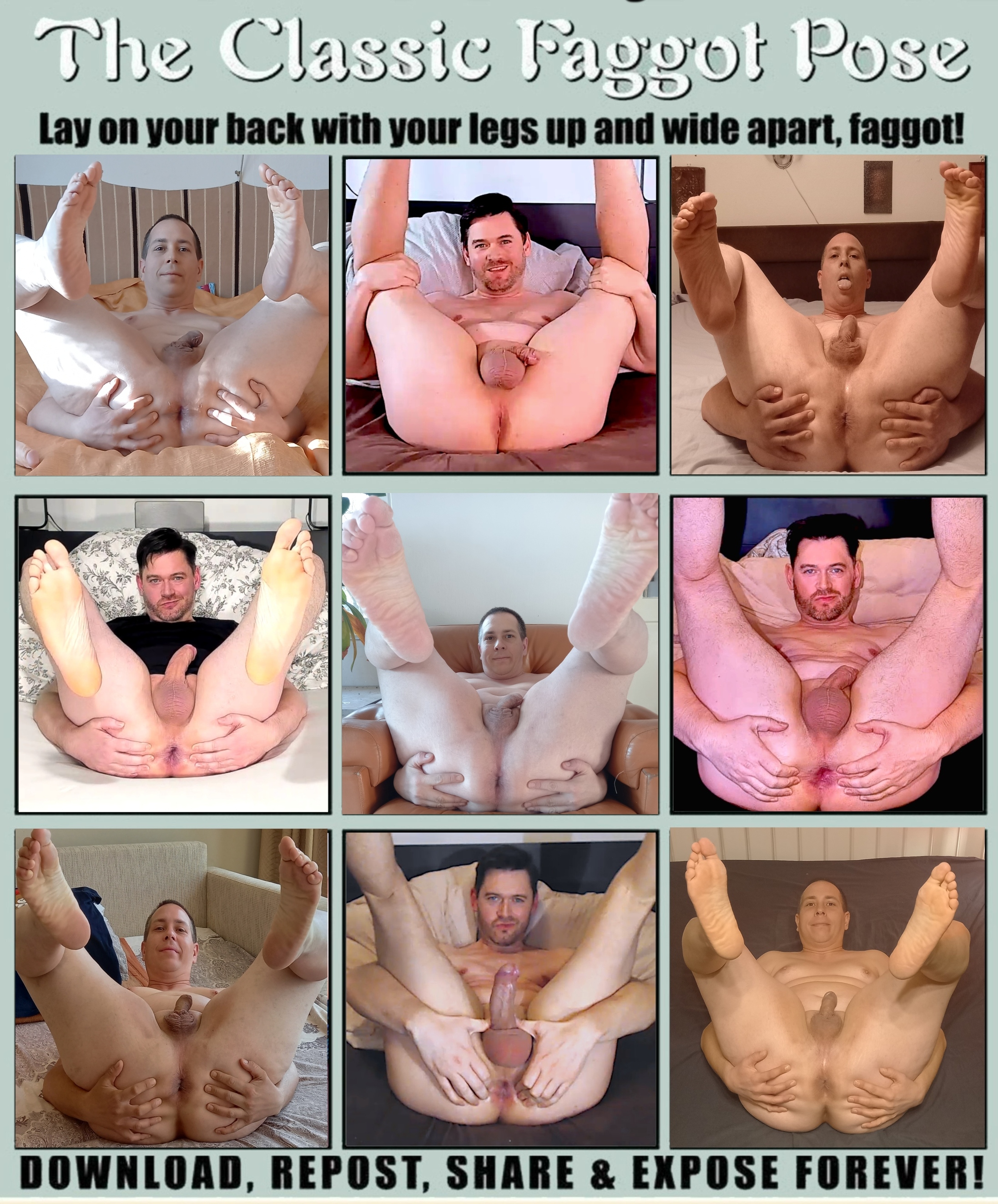 Classic faggot pose collage