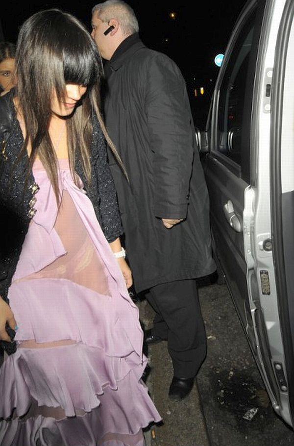 Lily Allen See Through Dress And Lacy Thong