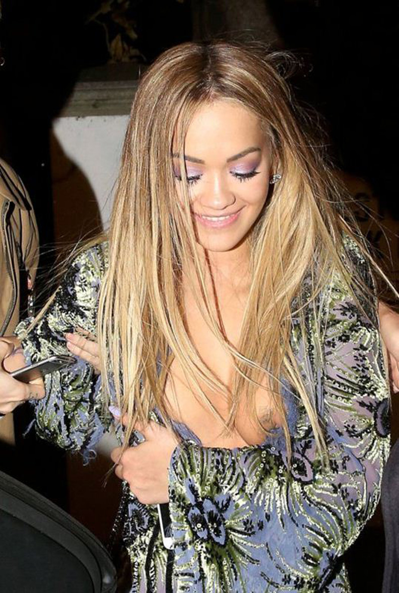 Rita Ora Nip Slip in London
