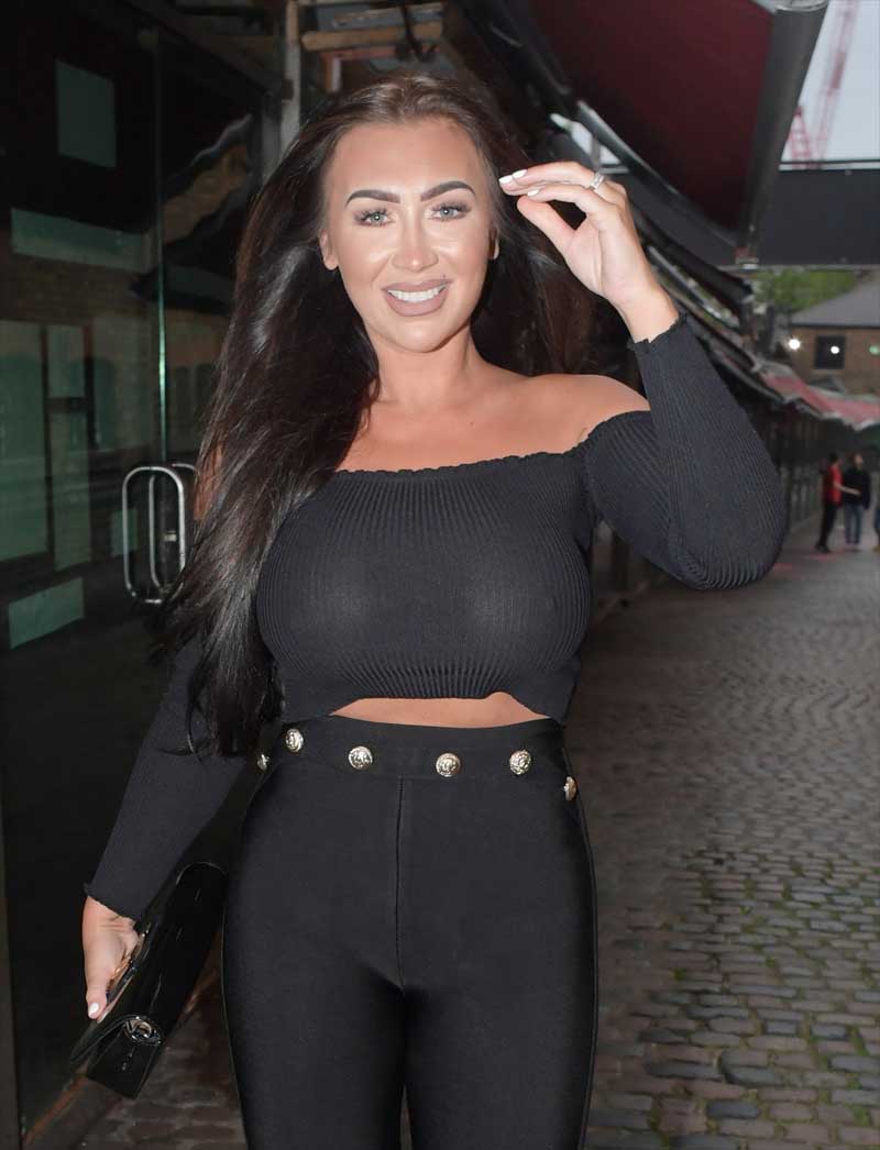 Lauren Goodger Boobs in See Through Black Top