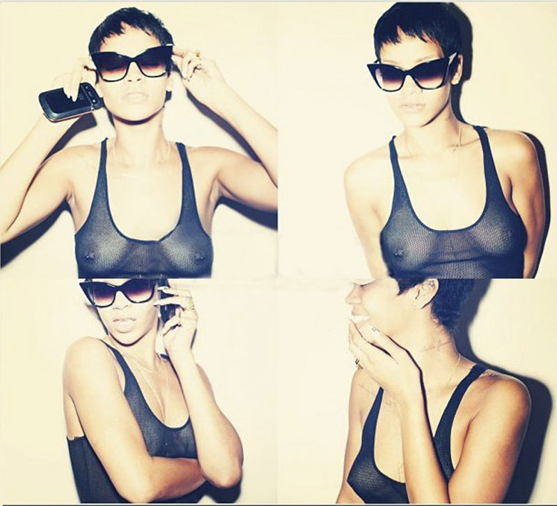 Rihanna Very See Thru & Very Braless