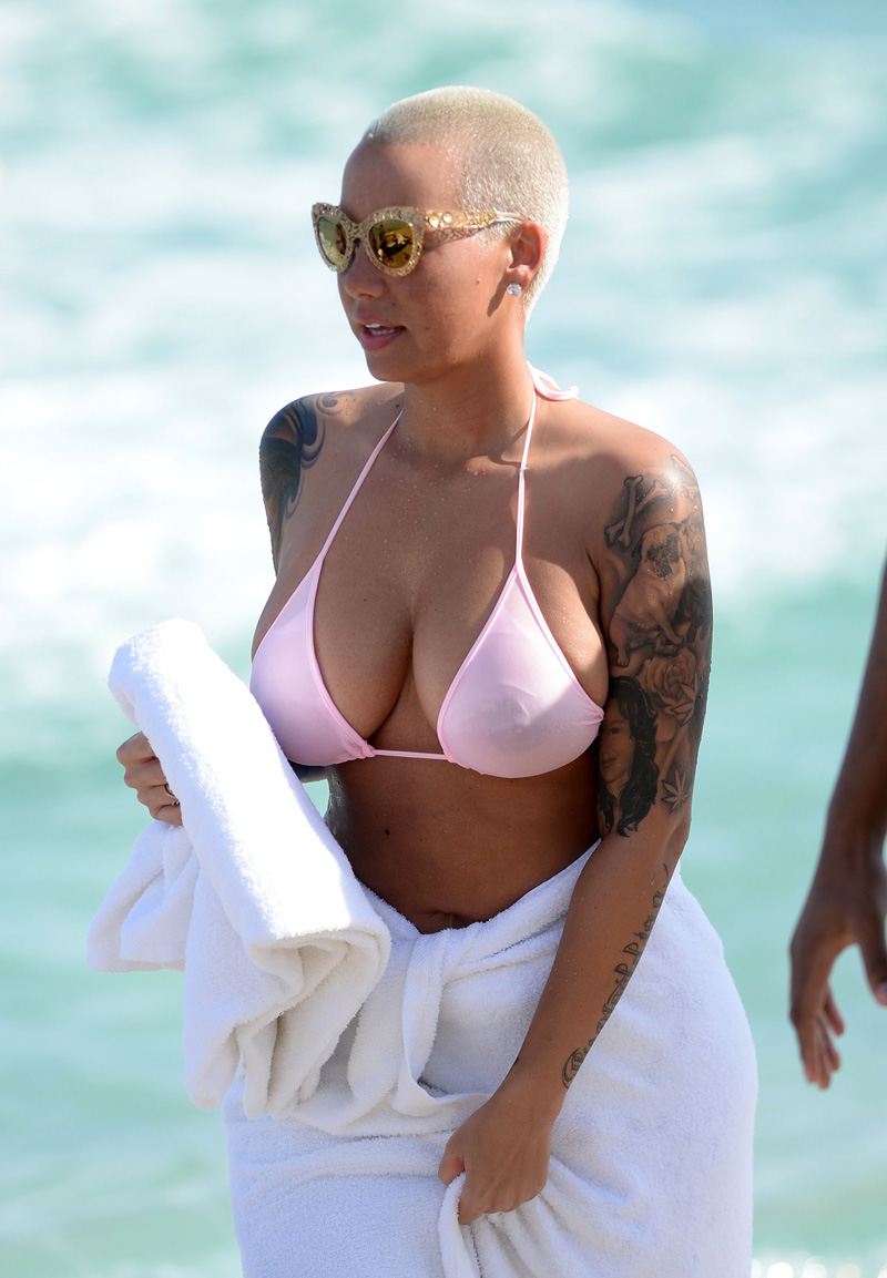 Amber Rose Round 2 See Through Bikini + Camel Toe
