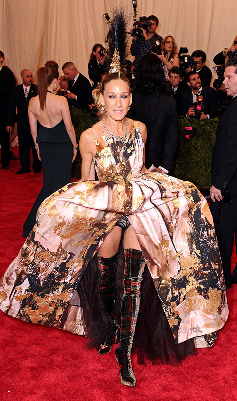 Sarah Jessica Parker Black Panties Upskirt