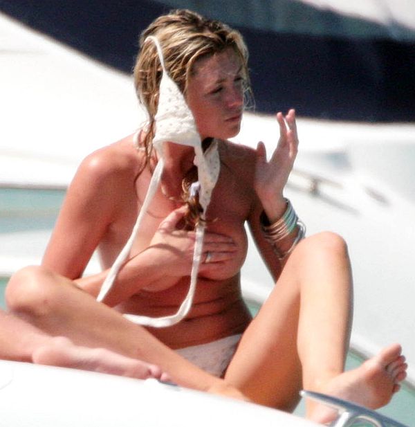 Abigail Clancy Topless After Flubbed Attempt Putting On Bikini Top