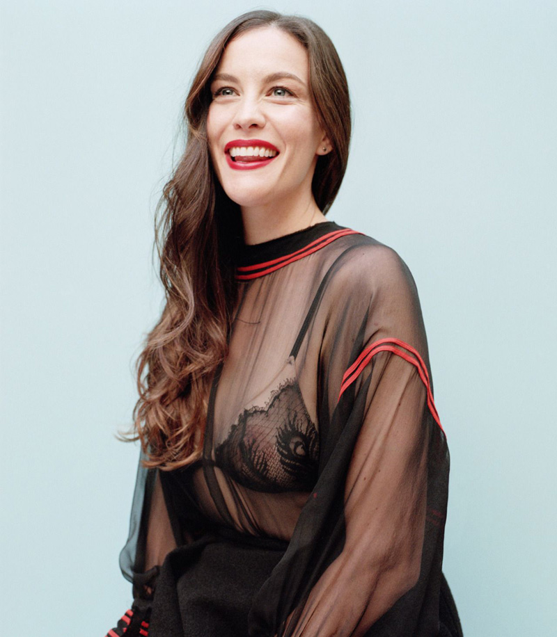 Liv Tyler Nipple in See Through Bra for Yahoo