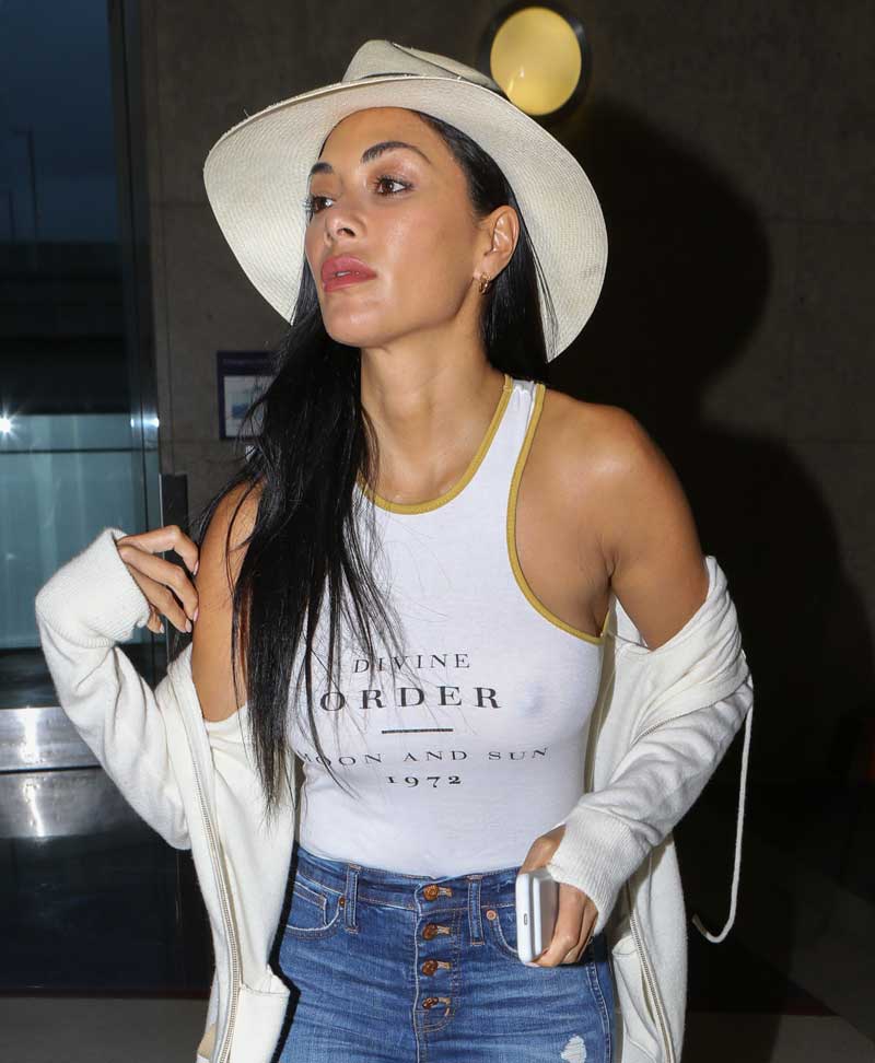 Nicole Scherzinger Nipples in See Through Tight Top