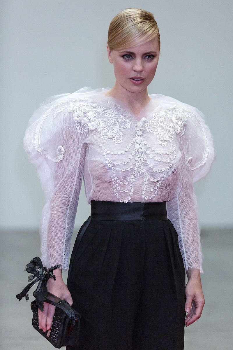 Melissa George Braless in See Through White Blouse