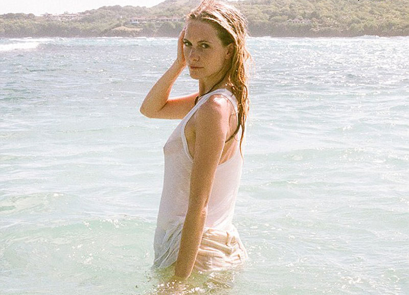 Poppy Delevingne's Posed See Thru Wet T-Shirt