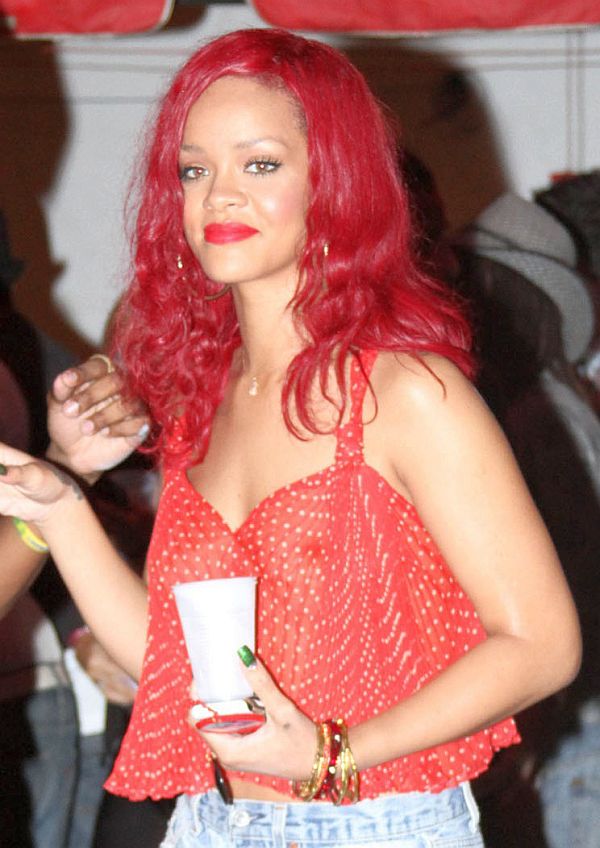 Rihanna Nipples In See Through Blouse