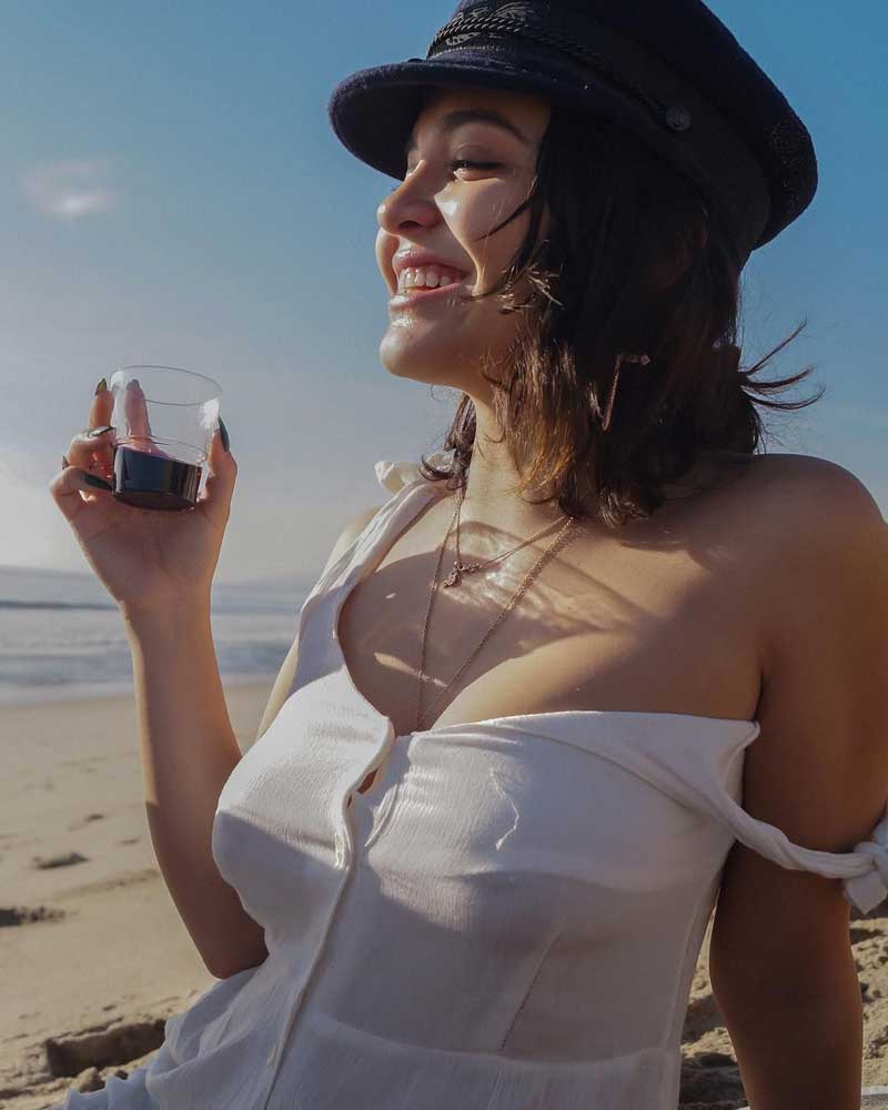 Stella Hudgens Nipple in Slightly See Through Shirt