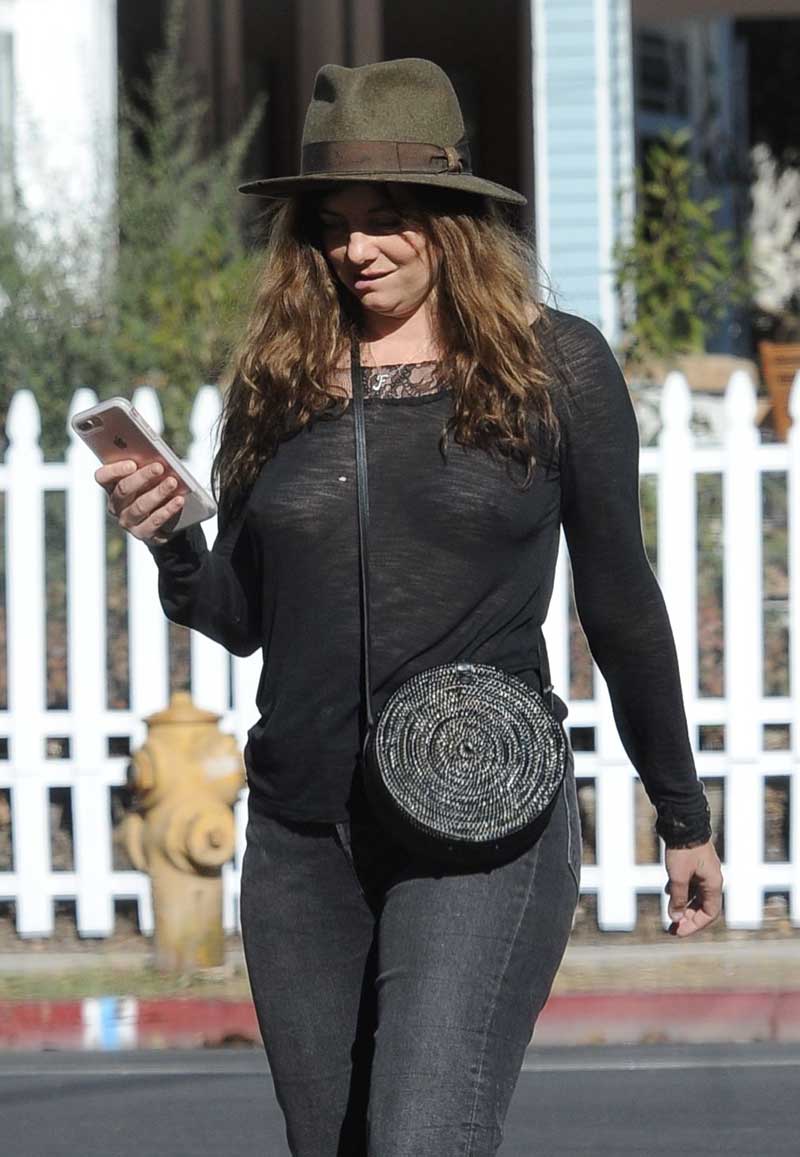 Bijou Phillips with No Bra in See Through Top