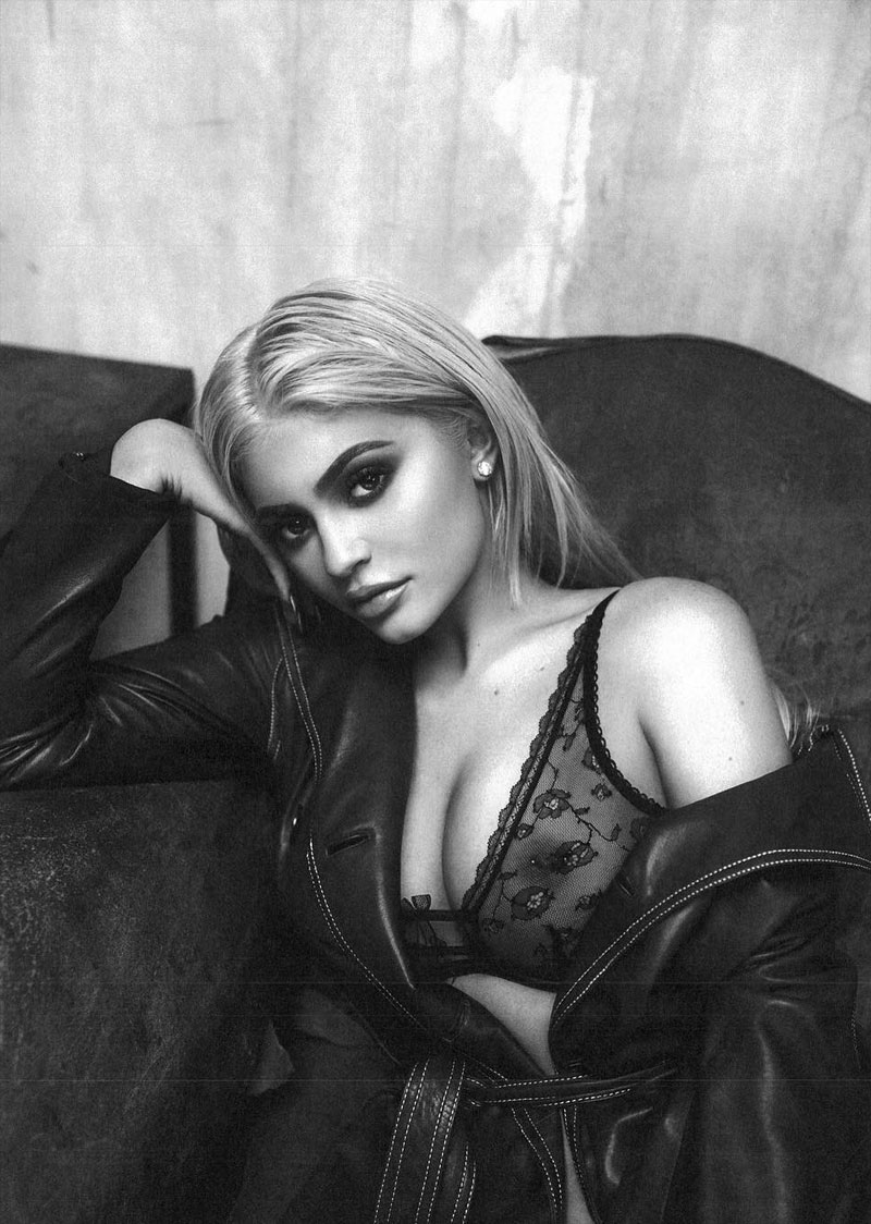 Kylie Jenner Nipples in her Lacey See Through Bra