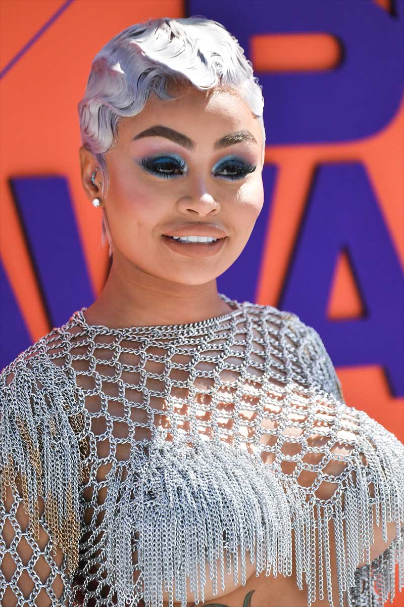 Blac Chyna No Bra in Chain Dress at BET Awards