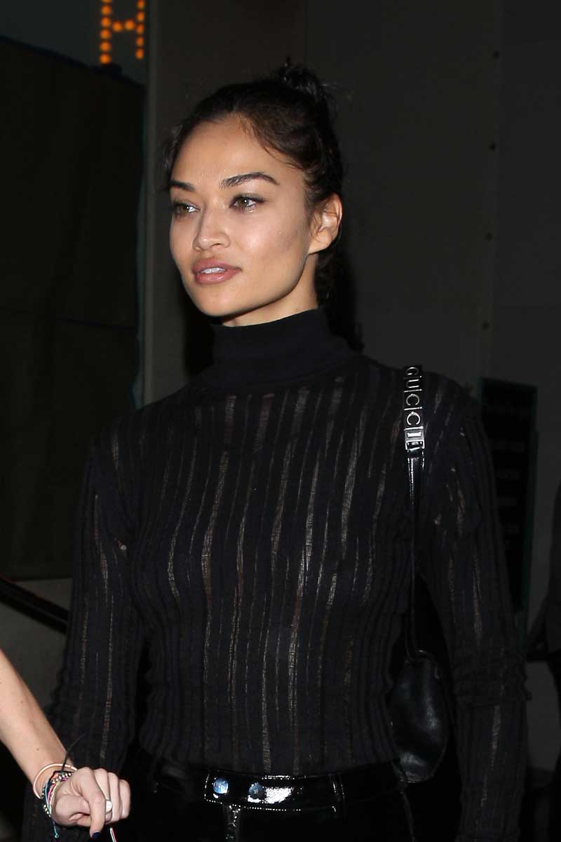Shanina Shaik Breasts in See Through Turtleneck