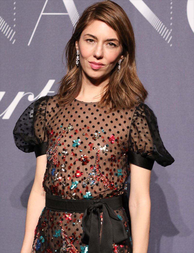 Sofia Coppola No Bra in See Through Gown