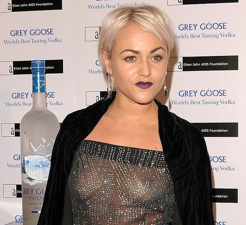 UK TV Actress Jaime Winstone Boobs In See Through Dress