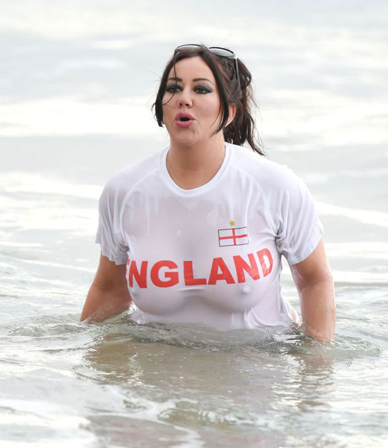 Lisa Appleton in a Wet See Through T-Shirt