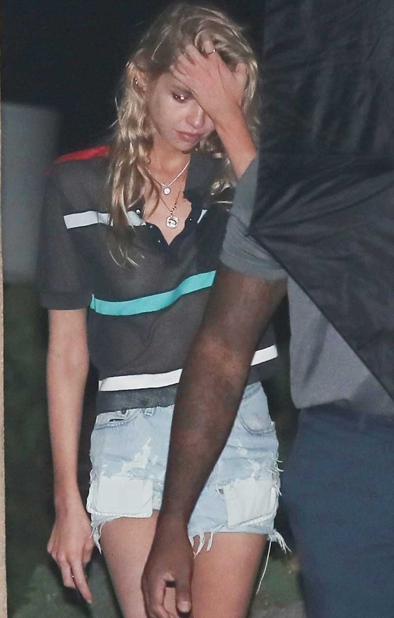 Stella Maxwell Nipples in a Sheer Shirt on Night Out