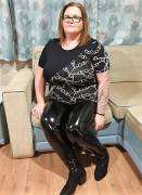 julie in latex leggings