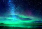 Night sky aurora