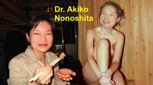 Doctor Akiko Nonoshita at an Onsen and sauna in Japan