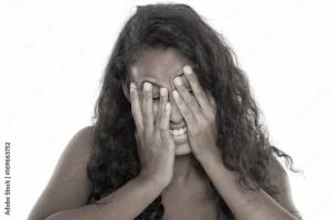 barefoot black girl cant stop smiling and laughing while ballbusting the tied revan to death .