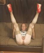 Faggot Andrew Brown in Dress, Stockings, Heels