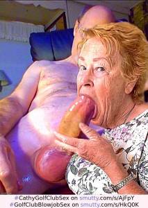 Cathy Filthy Slut Sucking off Golf Partners Cock in the Golf Clubhouse Store Room After Golf