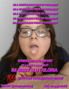 Sissy Faggot Gloria is a cumdumpster