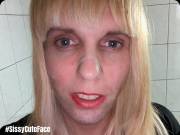 A sissy with a lot of cum in her cute face ( sperm facial selfie )
