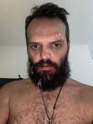 33yo italian hairy bearded fag facial X @bearded_fag
