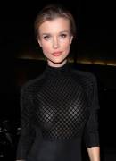 Joanna Krupa Braless in Fitted See Through LBD