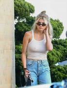 Charlotte McKinney Braless in Slightly See Through Tank Top