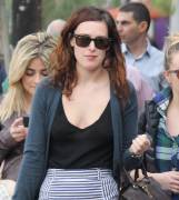 Rumer Willis Braless & Pokies in Slightly SeeThru Shirt