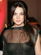 Lindsay Lohan See Through Dress Shows Off Her Nipples