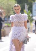 Dorota Rabczewska No Bra in See Through Pink Dress