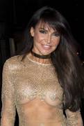 Lizzie Cundy Nipple Show in See Through Evening Dress