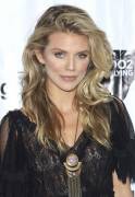 Anna Lynne McCord Braless in Lacey Black Dress