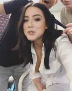 Chloe Bennet Accidental Nip Slip on Instagram Video