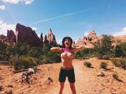 Caitlin Stasey Flashes Her Boobies on Instagram