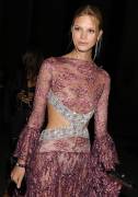 Victoria Secret Model Nadine Leopold Nipples in Lacy Dress
