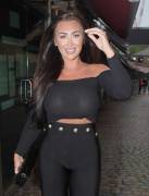 Lauren Goodger Boobs in See Through Black Top