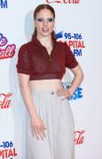 Jess Glynne in a Sheer Blouse Revealing her Breasts at the Jingle Bell Ball