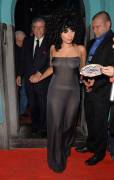 Lady Gaga's Huge Pasties in See Through Black Dress