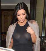 Kim Kardashian's Huge Boobs in a See Through LBD